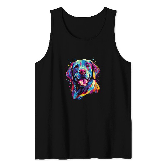 Watercolor Colorful Labrador Lab Tank Tops