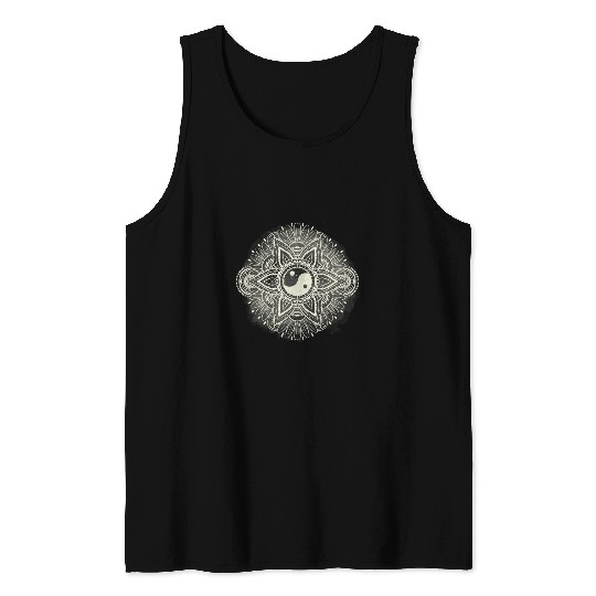 Yin Yang Mandala Art Flower Yoga Meditation Boho Prana Art Tank Tops
