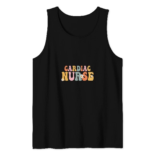Womens Cardiac nurses Week Groovy Appreciation Day Nursing Women Tank Tops