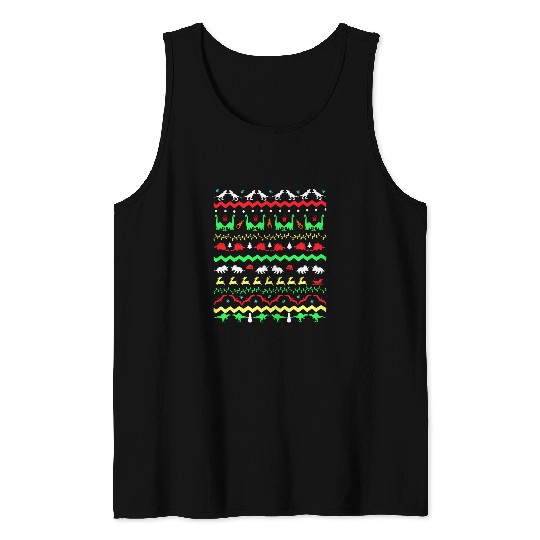 Ugly Christmas Dinosaur Tank Tops