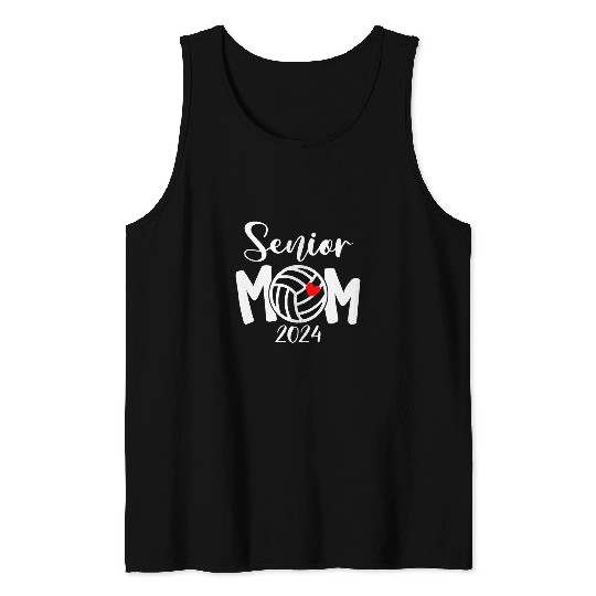 Senior 2024 Graduation Proud Mom Of A Volleyball Mother Mama Tank Tops