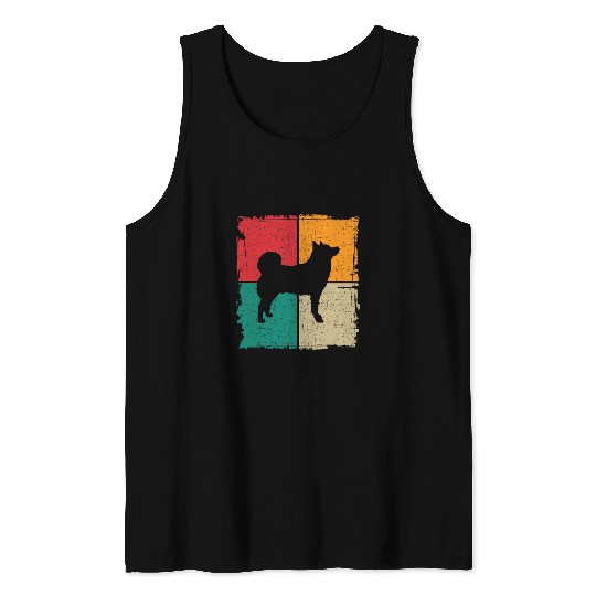 Norwegian Elkhound Retro vintages 70s 80s Style 2 Tank Tops