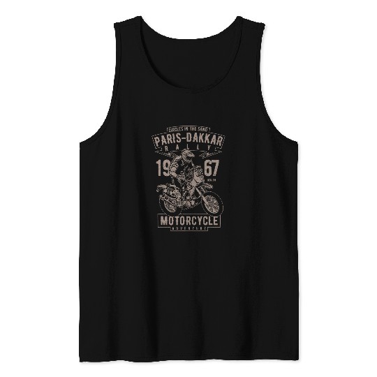 Paris Dakkar Rally Motorcycle Tank Tops