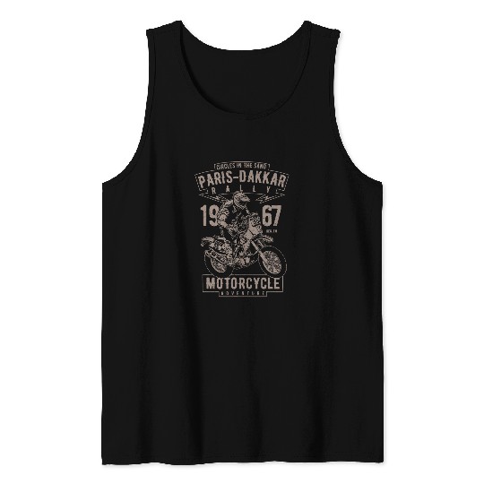 Paris Dakkar Rally Motorcycle Tank Tops