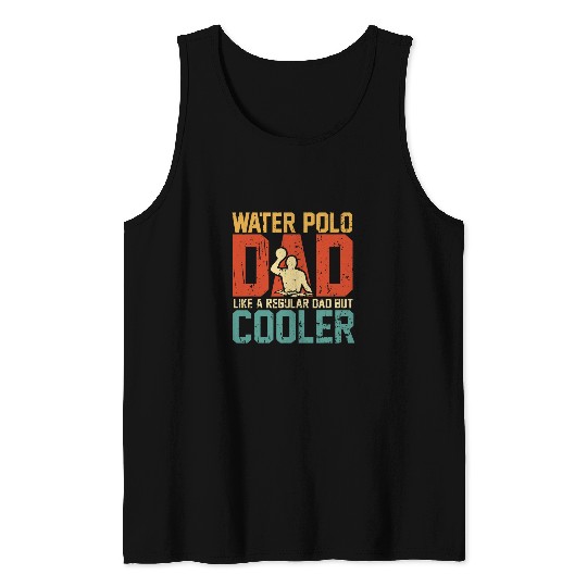 Mens Retro Water Polo Dad Player Pool Fathers Day Funny Coach Tank Tops