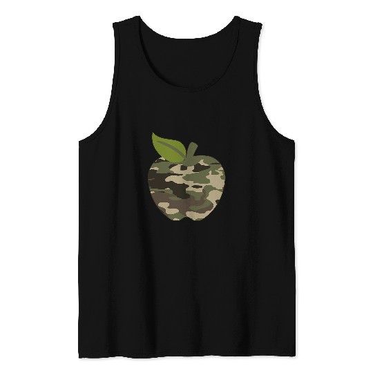 Apple Camoflauge Student Teacher Camo Military Tactical Boys Tank Tops