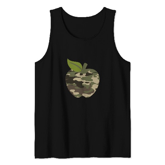 Apple Camoflauge Student Teacher Camo Military Tactical Boys Tank Tops
