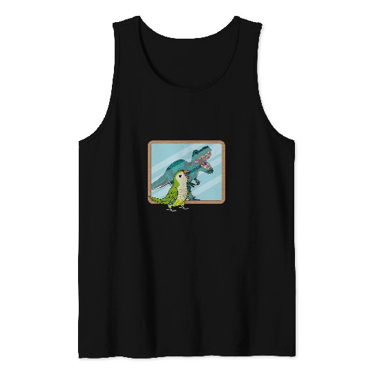 Parrot 2T Rexs Reflection I Green Monk Parakeet Quaker Tank Tops