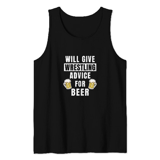Mens Wrestling Advice For Beer Sport College Funny Wrestler Tank Tops