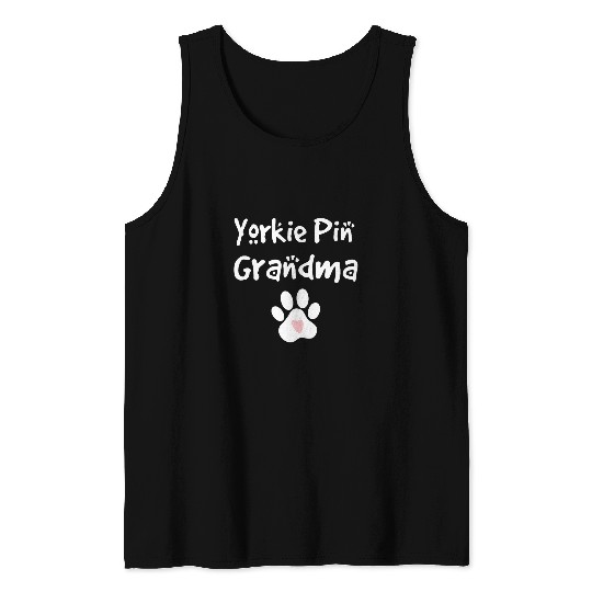 Yorkie Pin Grandma Miniature Pinscher Yorkie Mix Breed Dog Tank Tops