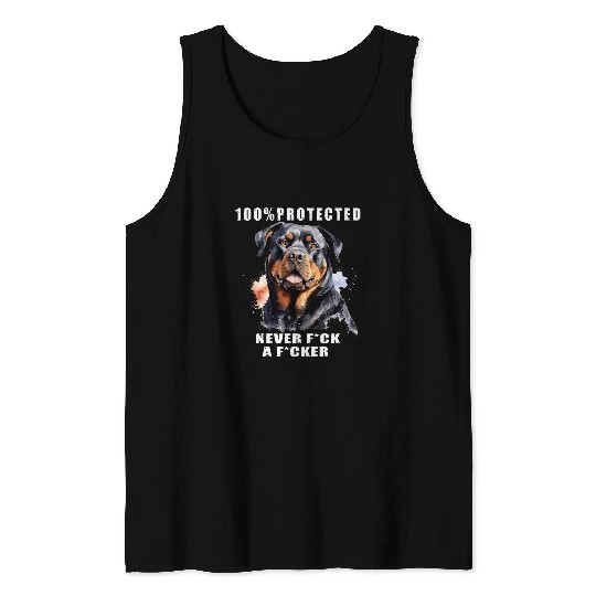 ROTTWEILER BOSS 100 Protected Rottweiler Fun 1 Tank Tops