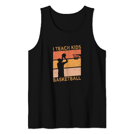Retro Basketball Silhouette Player Men Women Coachs Bball Tank Tops