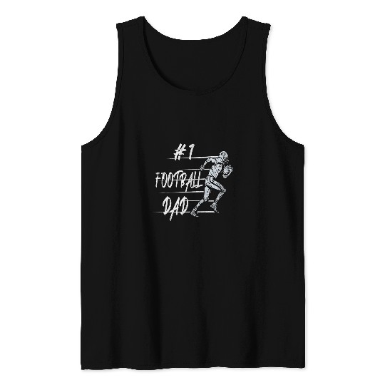 Mens 1 Football Dad T for Fathers Day Football Coachs Daddy 27 Tank Tops