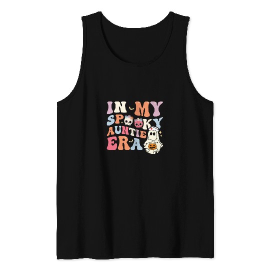 In My Spooky Auntie Era Groovy nurses Halloween Aunt Tank Tops