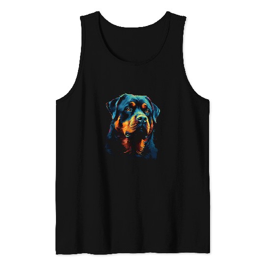ROTTWEILER 100 Protected Rottweiler Fun Rottweiler Dad 1 Tank Tops