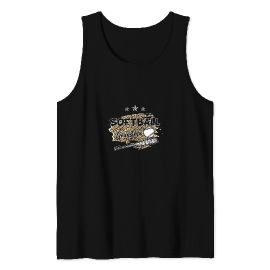 Funny Softball Fan Leopard Cheetah Softball Grandma Tank Tops