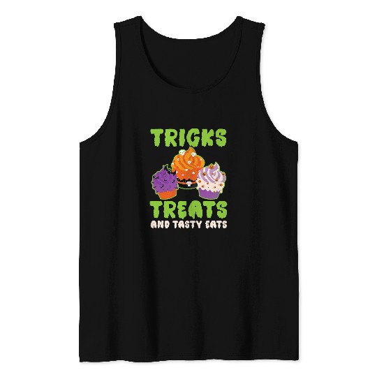 Tricks Treats And Tasty Eats Cooking Chef Halloween Tank Tops