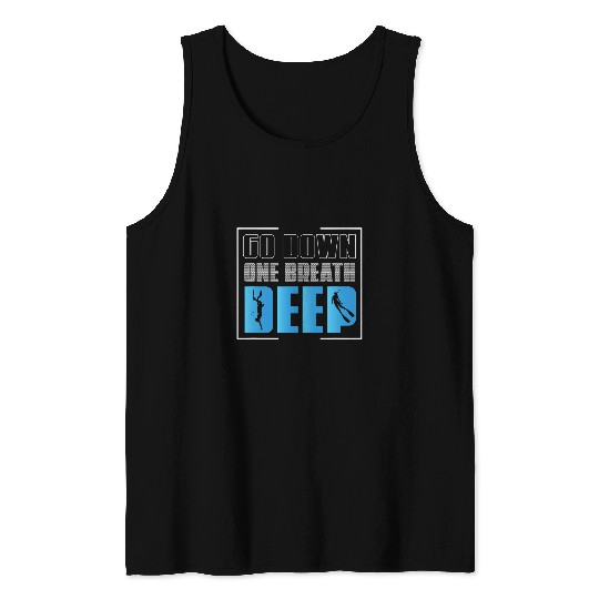 One Breath Deep Funny Freediving Ocean Tank Tops