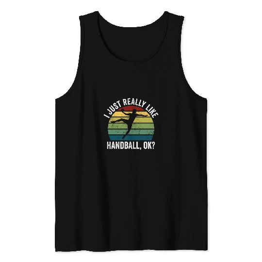 Retro Handball Player I Just Really Like Handball OK Coach Tank Tops