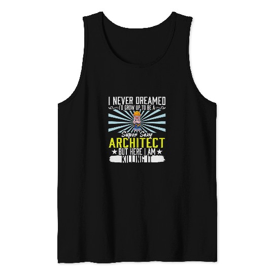 Mens Super Sexy Architect Draftsman Dad Technical Draw Tank Tops