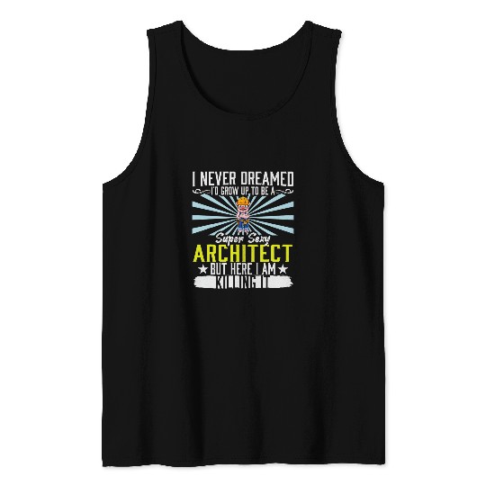 Mens Super Sexy Architect Draftsman Dad Technical Draw Tank Tops