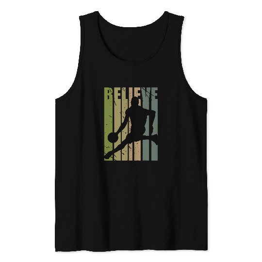 Retro Mens Basketball PLayer Coachs Coaching Cool Vintage Tank Tops