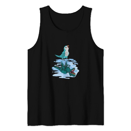 Parrot 2T Rexs Reflection I Blue Monk Parakeet Quaker Tank Tops