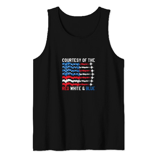 Courtesy Of The Red White Blue USA American Flag Summer Tank Tops