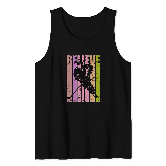 Retro Mens Ice Hockey Sports Motivational Coachs Coaching Tank Tops
