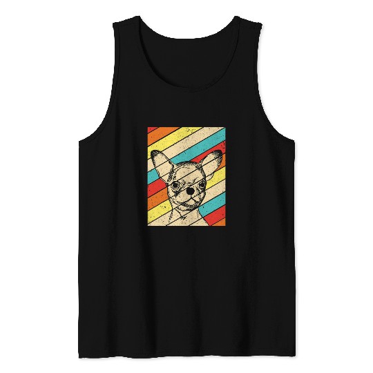Retro Chihuahua Dog Parent Pet Animal Dog Lover Chihuahua Tank Tops