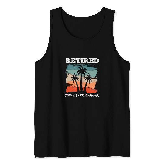 Funny Retirement Design for Computer Programmer Tank Tops