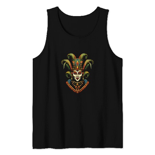 Mardi Gras Costume Jester Clown carnivals Street Parade Tank Tops