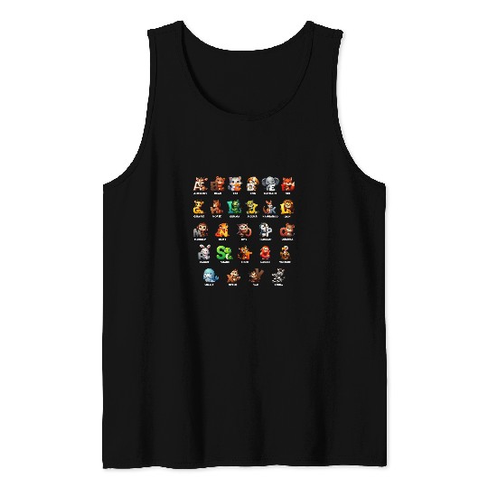 Cute Alphabet Animals ABCs Educational For Boys Girls Adults 1 Tank Tops