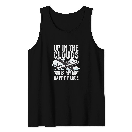Retro Plane Flying Commercial Pilot Quote Airline Pilot 1 Tank Tops