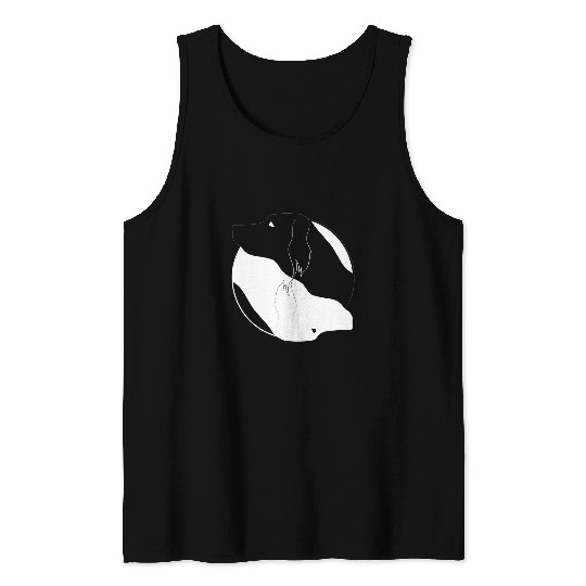 Yin Yang English Setter Funny Dog Symbol Meditation Zen Tank Tops