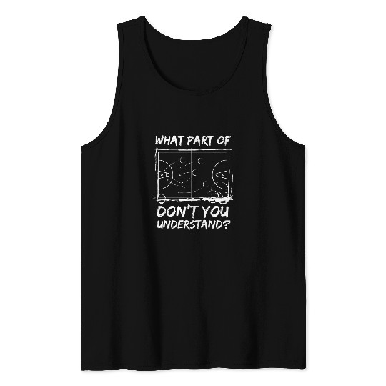 Mens Funny Tactic Court Diagrams High School Basketball Coach Tank Tops