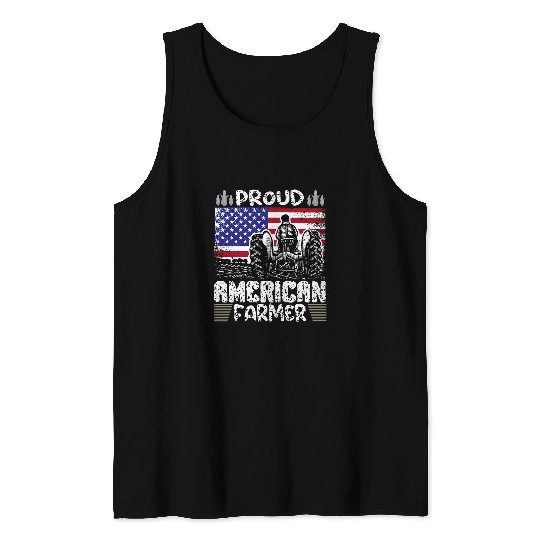 Lofty American Farmer 2US Flag Lovable Pleasant Quote Tank Tops