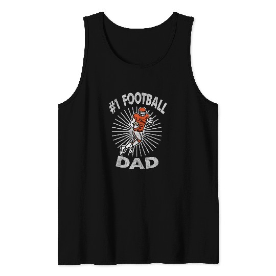 Mens 1 Football Dad T for Fathers Day Football Coachs Daddy 23 Tank Tops