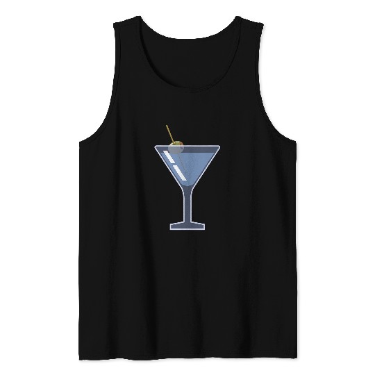Martini Glass Green Olive Bartender Vodka Gin Cocktail Drink 23 Tank Tops
