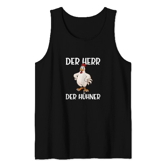 Mens Backprint The Lord of Chickens Farm Sayings Farmer Chicks Tank Tops