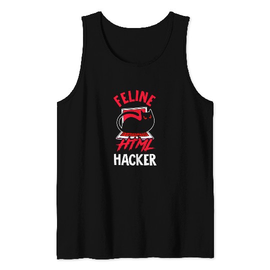 Developer Programmer Coder Computer Cat Lover Pet Owner 1 Tank Tops
