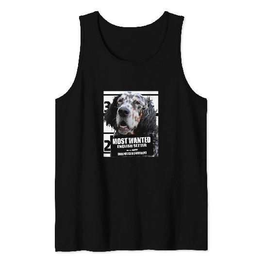 Wanted English Setter B 2Cute Funny Dog Tee Tank Tops