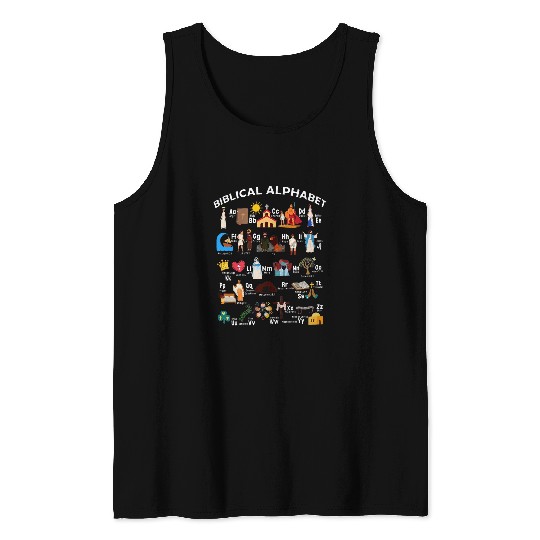 Biblical Alphabet Christian Kids Religious Bible Boys Girls Tank Tops