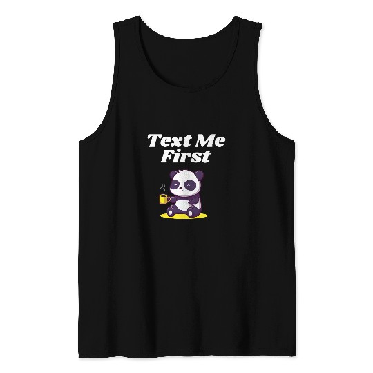 Text Me First Introvert Boss Antisocial Manager Funny Rules 4 Tank Tops