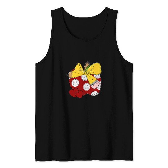 Apple BowGirl Apple Funny Back to School Kidsteacher 2025 Tank Tops