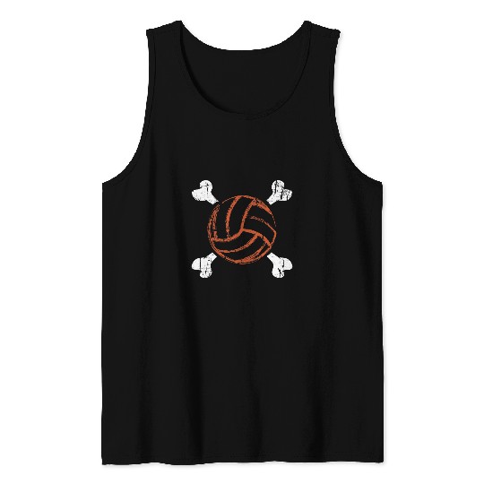 Volleyball Crossbones Beach Volleyball Team Coachs 21 Tank Tops