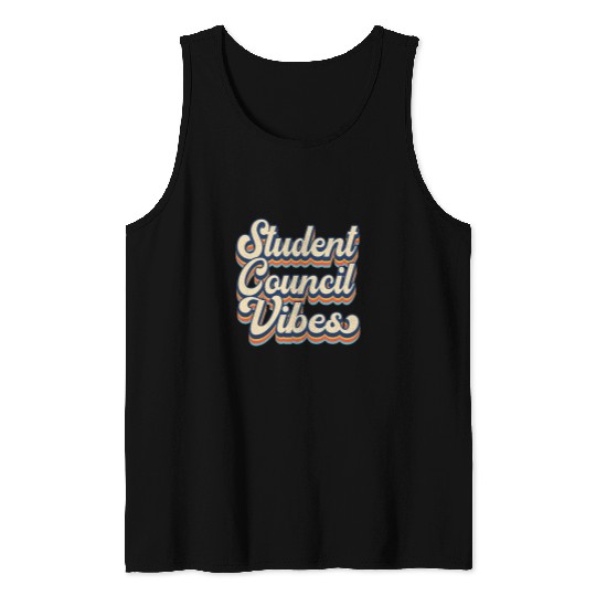 Retro vintages Student Council Vibes School Student Council Tank Tops