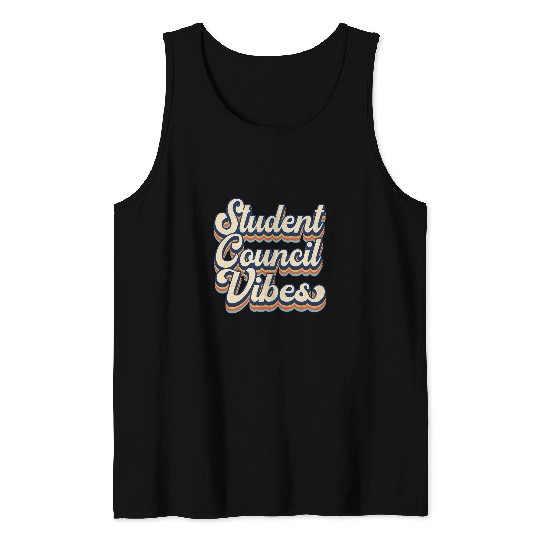 Retro vintages Student Council Vibes School Student Council Tank Tops