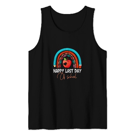 happy last day of school teacher student graduation rainbow 16 Tank Tops