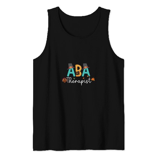 Applied Behavior Analysis Therapist Fall Thanksgiving ABA Tank Tops